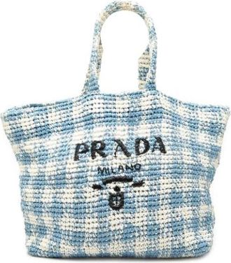 Prada Pre-owned Tote Bags, female, Blue, Size: ONE SIZE Pre-owned Tote Bag