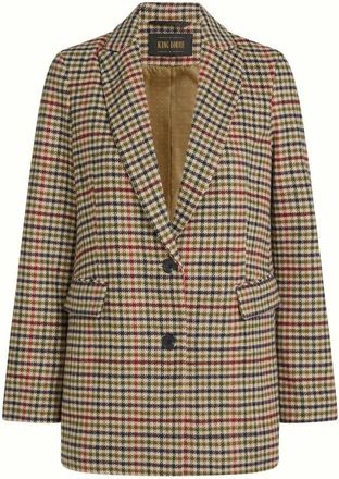 King Louie Tula Blazer Basso Check - Dames - Jassen - Veelkleurig - Maat: L Wol