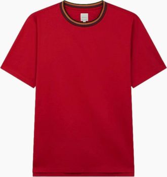 Paul Smith Mens Paul Smith Stripe Rib T-Shirt 22 Fusia - Red - Size: 42
