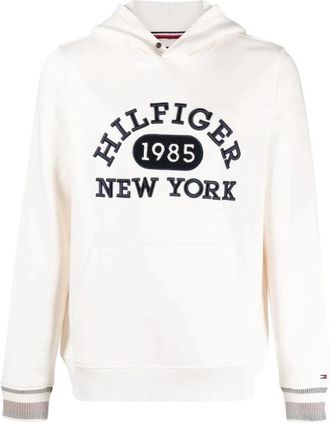 Tommy Hilfiger Collegiate Witte Hoodie Sweater - Heren - Hoodies - Wit - XL - Katoen - Hoodies & sweatvesten