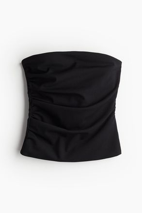 H&M Drapiertes Bandeau-Top - Schwarz