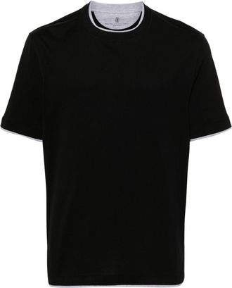 Brunello Cucinelli layered cotton T-shirt - men - Cotton - M - Black