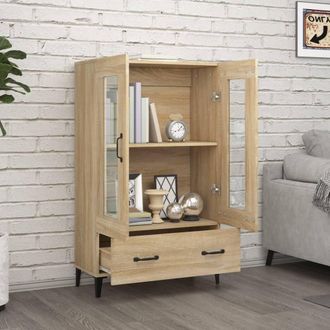 Berkfield Home Highboard Sonoma Oak 70x31x115 cm Engineered Wood in Brown | Size: 70 x 31 x 115 cm