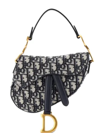 Dior Saddle Handbag Oblique Canvas Mini shoulder bag - women - Canvas - One Size - Blue