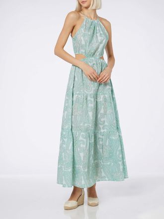 MC2 Saint Barth Woman Cut Out Long Dress Kaby With Paisley Print