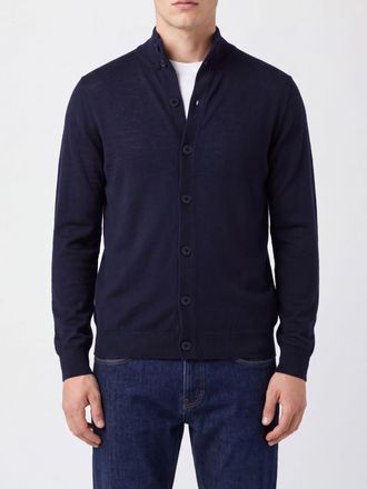 Ballantyne High-Neck Wool Cardigan with Button Closure