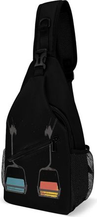 Generic Chairlifts Unisex Shoulder Bags Casual Crossbody Chest Bag Sling Backpack for Hiking Cycling Travel