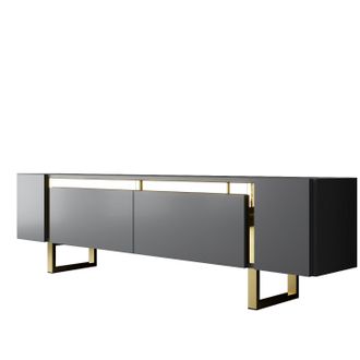Asir Group LLC Mueble Tv, Mesa Tv, Mueble Bajo. Stand Antracita Gold