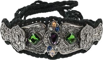Dsquared2 Silver Black Dreamcatcher Embellished Belt