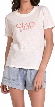 Elan Ciao Bella T Shirt In White