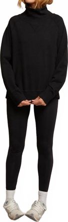perfectwhitetee Faris Oversized Turtleneck Sweatshirt In True Black
