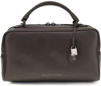 Brunello Cucinelli Boston Explorer Top Handle Bag Brown