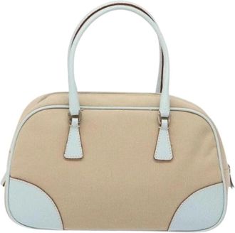 Prada Pre-owned Canvas Handtas - Dames - Vintage Handtas - Beige - ONE Size - Vintage