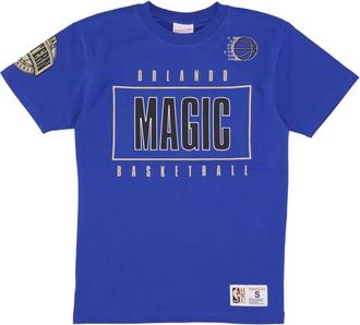 Mitchell & Ness NBA Team OG 2.0 Premium Vintage Logo Tee - Heren - Sportshirts - Blauw - XL - Katoen - Fitness