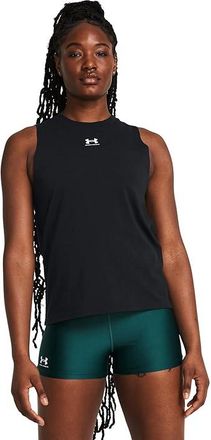 Under Armour Rival Muscle Tank Top Womens Workout Black/White : LG (US 12-14), Polyester