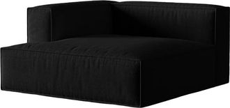 MICADONI Modulare Xl Design Chaiselongue Nuria mit Armlehne links - Samtbezug