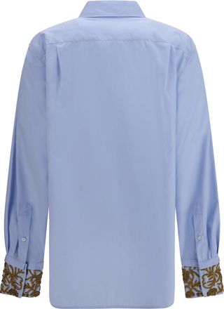 Dries Van Noten Embroidered Cotton Shirt - Blue