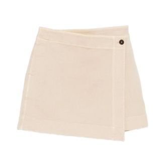 Closed Solid Straight Wrap Skirt - female - Closed - Short Skirts - Beige - S - Skirts