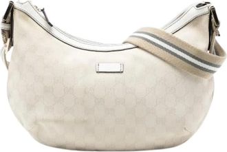 Gucci Pre-owned Shoulder Bags, female, Beige, Size: ONE SIZE Pre-owned Canvas Crossbody Bag