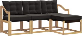 vidaXL Conjunto De Sof&aacute;s De Exterior 4 Uds. Blanco Y Negro Vidaxl