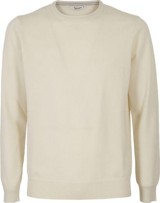 KANGRA White Crewneck Cashmere Sweater