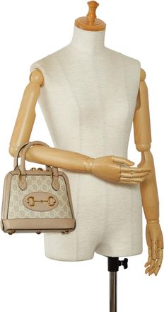 Gucci Pre-owned Womens Horsebit 1955 Mini Bag Beige - Tan Textile - One Size
