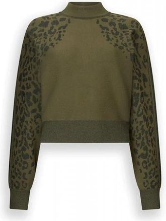 Liu Jo Mock Turtleneck - Dames - Coltruien - Groen - L - Polyester - Truien & Vesten
