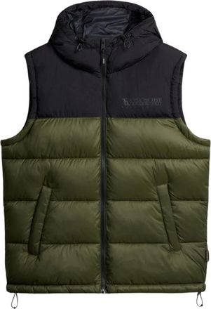 Napapijri Groene Mouwloze Hoodie Jas - Heren - Bodywarmers - Groen - S - Jassen