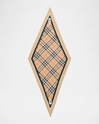 Burberry Check Knight Stamp Silk Scarf