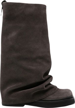 The Attico Robin Rounded Square Toe Soft Suede Boots