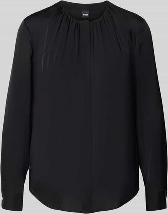 HUGO BOSS Slim Fit Bluse aus Seiden-Mix Modell Banorah in Black, Größe 34