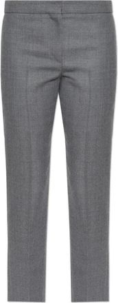 Alexander McQueen Woolen Crease Broeken - Dames - Vrijetijds broeken - Grijs - XS - Wol - Broeken