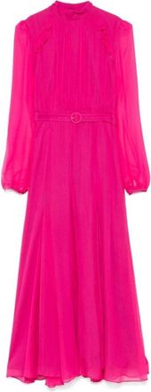Saloni Roze Posey Jacquib Modieuze Stijl - Dames - Maxi kleedjes - Roze - XS - Kleedjes