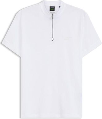 BOSS Porsche x zipper-neck polo shirt in cotton