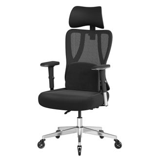 Songmics Silla ergon&oacute;mica con soporte y reposacabezas ajustables de color negro