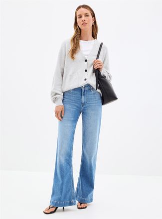 Paige Womens Leenah pale-indigo jean Fit: slim, flared leg, high rise