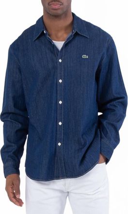 Lacoste Lightweight Denim Regular-Fit Shirt, Brand Size 44 ( US Size 34 )