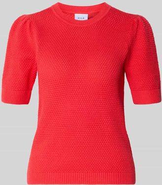 Vila Slim Fit T-Shirt in Strick-Optik Modell Vidalo in Rot, Gr&ouml;&szlig;e XS