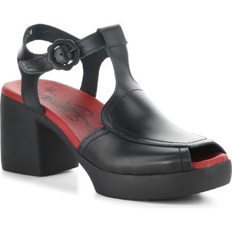 FLY London Flig Ankle Strap Platform Sandal in Black at Nordstrom, Size 10-10.5Us