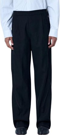Kiko Kostadinov High-Waisted Pleated Broeken - Heren - Wijde Broeken - Zwart - M - Katoen - Broeken