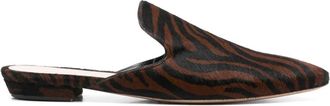 Gianvito Rossi Slippers con stampa zebra - Marrone