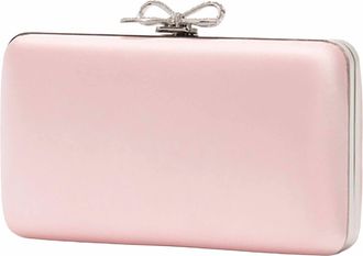 Self Portrait Womens Clutch Bag Pink Satin Polyester Handbags Hand