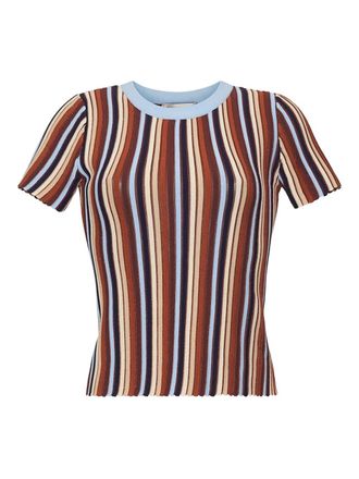 Cara Cara Knoll striped top - women - Viscose/Nylon/Lurex - M - Brown
