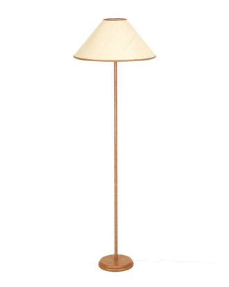 TOV Furniture Tov Furniture Keria Vegan Leather & Raffia Designer Floor Lamp