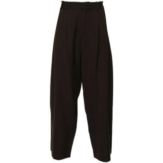 STUDIO NICHOLSON Wide Trousers, male, Brown, L, Coffee Brown Oxford Weave Trousers