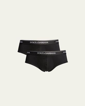 Dolce & Gabbana Mens Two-Pack Jersey Stretch Logo Briefs