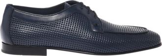 Baldinini Geperforeerde Leren Veterschoenen - Heren - Nette schoenen - Blauw - 41 EU - Leer - Schoenen