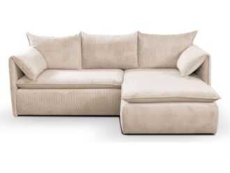 VENTE-UNIQUE.COM Sof&aacute; rinconera terciopelo beige