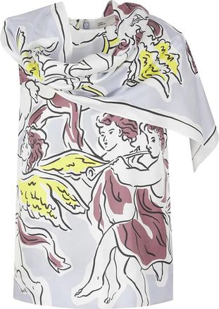 Tory Burch Geprinte Zijden Cape Top - Dames - Blouses - Veelkleurig - 2XS - Overhemden