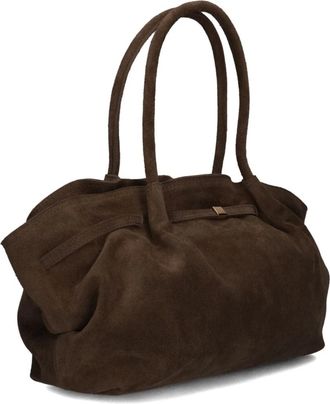 Notre-V Coline Medium Suede - Dames - Tassen - Bruin - Maat: ONE Size Su&egrave;de